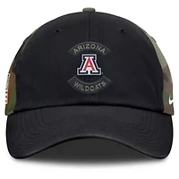NCAA Nike Black/Camo Arizona Wildcats 2025 Military Appreciation Club Adjustable Hat
