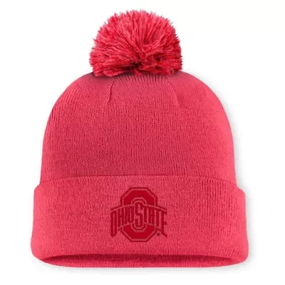 NCAA Nike Ohio State Buckeyes Primetime Peak Campus Cuffed Knit Hat with Pom