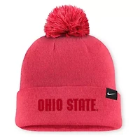 NCAA Nike Ohio State Buckeyes Primetime Peak Campus Cuffed Knit Hat with Pom