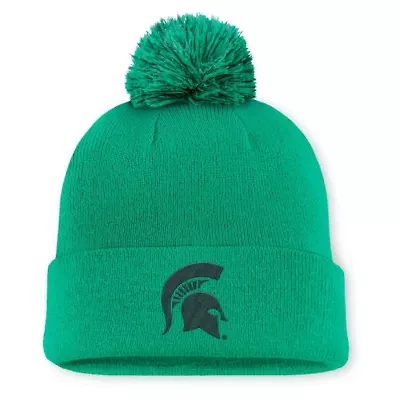 NCAA Nike Michigan State Spartans Primetime Peak Campus Cuffed Knit Hat with Pom