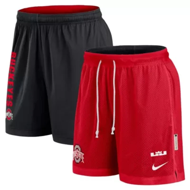 NCAA Nike Scarlet/Black Ohio State Buckeyes Courtside Standard Issue Dri-FIT Reversible Shorts