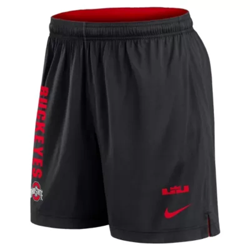NCAA Nike Scarlet/Black Ohio State Buckeyes Courtside Standard Issue Dri-FIT Reversible Shorts