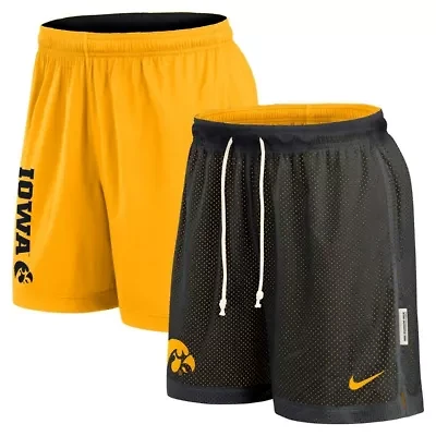 NCAA Nike Black/Gold Iowa Hawkeyes Courtside Standard Issue Dri-FIT Reversible Shorts