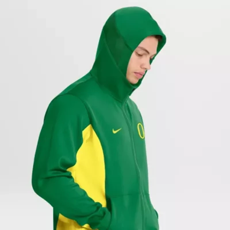 NCAA Nike Green/Yellow Oregon Ducks Dri-FIT Game Full-Zip Hoodie Jacket