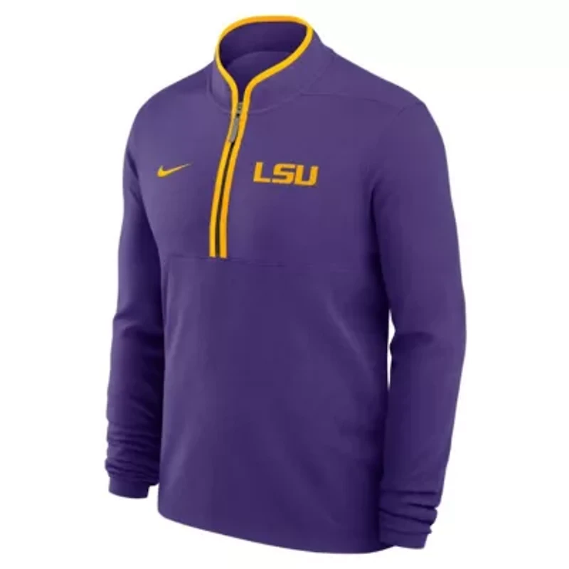 NCAA Nike LSU Tigers Courtside Victory Dri-FIT Half-Zip Pullover
