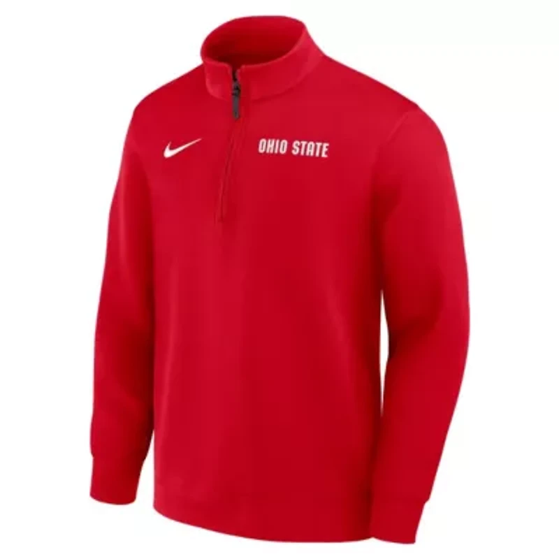 NCAA Nike Ohio State Buckeyes 2025 Coaches Premium Dri-FIT Half-Zip Pullover