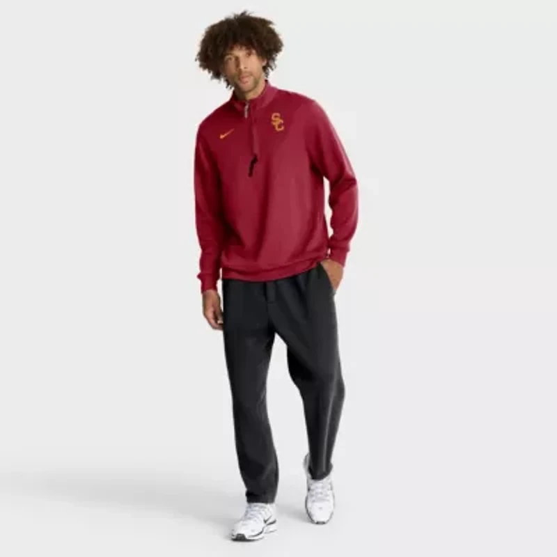 NCAA Nike USC Trojans 2025 Coaches Premium Dri-FIT Half-Zip Pullover