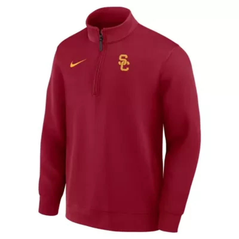 NCAA Nike USC Trojans 2025 Coaches Premium Dri-FIT Half-Zip Pullover