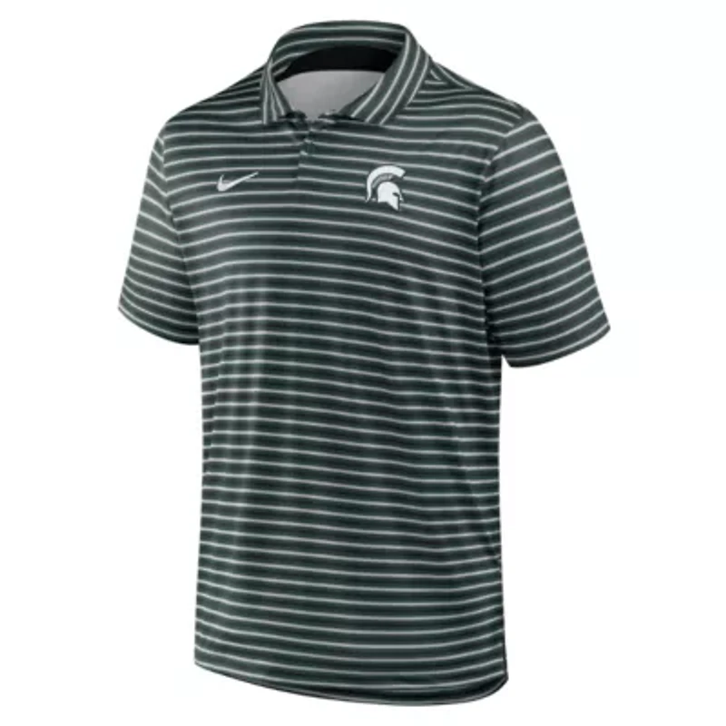 NCAA Nike Michigan State Spartans 2025 Coaches Premium Tour Stripe Dri-FIT Polo