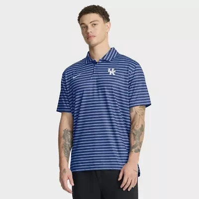 NCAA Nike Kentucky Wildcats 2025 Coaches Premium Tour Stripe Dri-FIT Polo