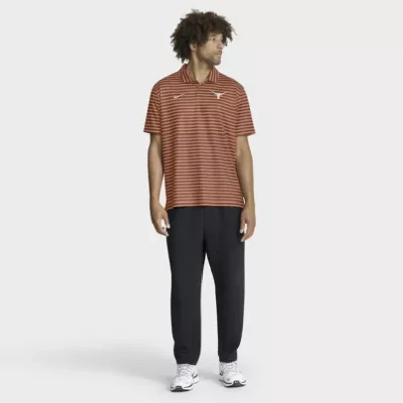 NCAA Nike Burnt Texas Longhorns 2025 Coaches Premium Tour Stripe Dri-FIT Polo