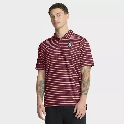 NCAA Nike Florida State Seminoles 2025 Coaches Premium Tour Stripe Dri-FIT Polo