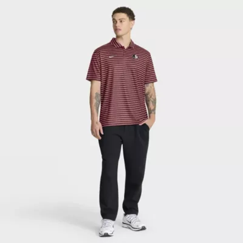 NCAA Nike Florida State Seminoles 2025 Coaches Premium Tour Stripe Dri-FIT Polo