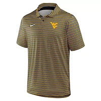 NCAA Nike West Virginia Mountaineers 2025 Coaches Premium Tour Stripe Dri-FIT Polo
