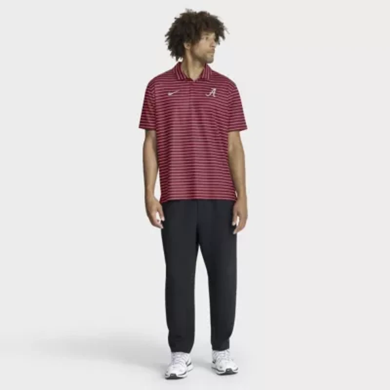 Alabama Crimson Tide NCAA Nike 2025 Coaches Premium Tour Stripe Dri-FIT Polo
