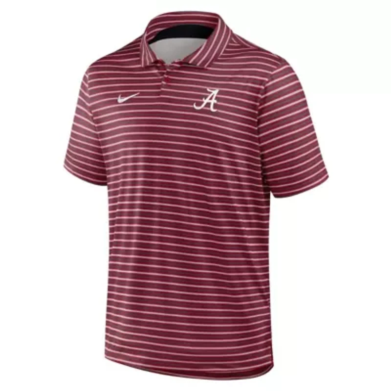 Alabama Crimson Tide NCAA Nike 2025 Coaches Premium Tour Stripe Dri-FIT Polo