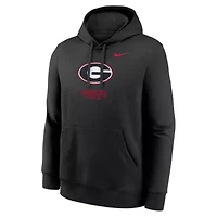 NCAA Nike Georgia Bulldogs Basketball Two-Hit Club Fleece Pullover Hoodie