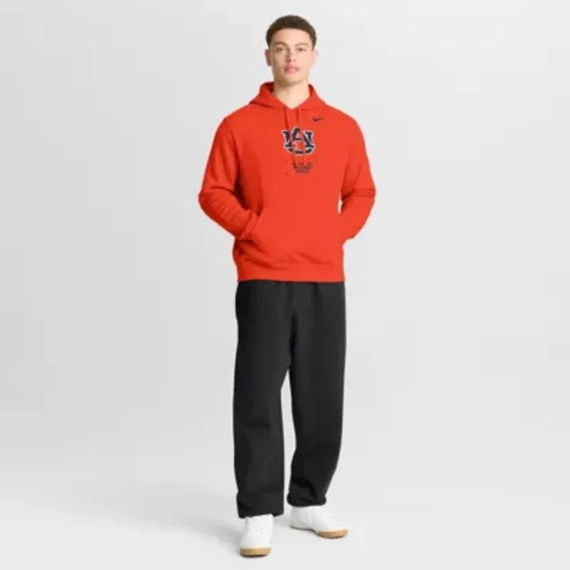 NCAA Nike Auburn Tigers Basketball Two-Hit Club Fleece Pullover Hoodie