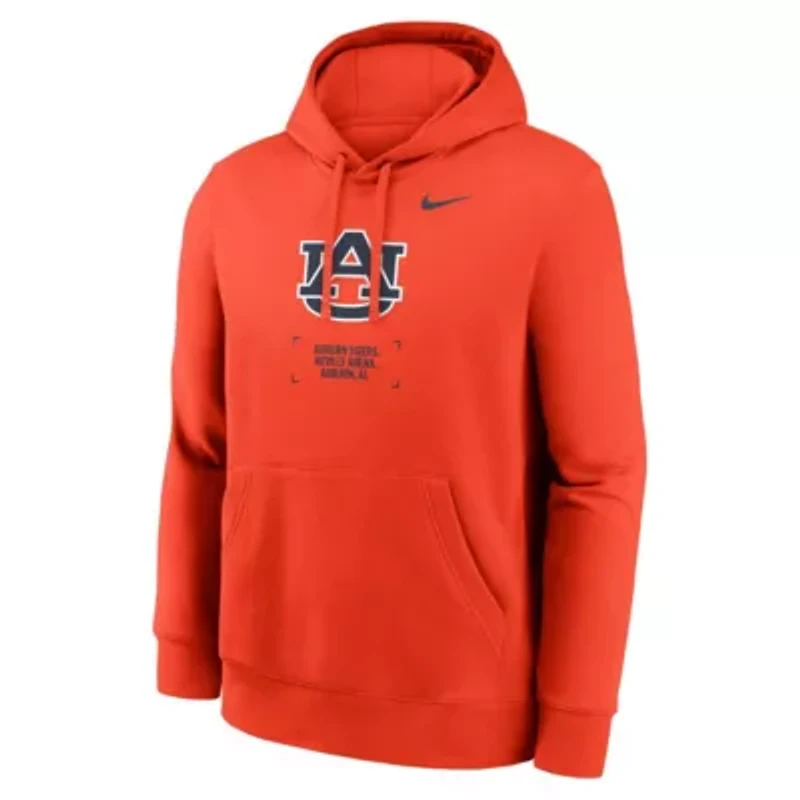 NCAA Nike Auburn Tigers Basketball Two-Hit Club Fleece Pullover Hoodie