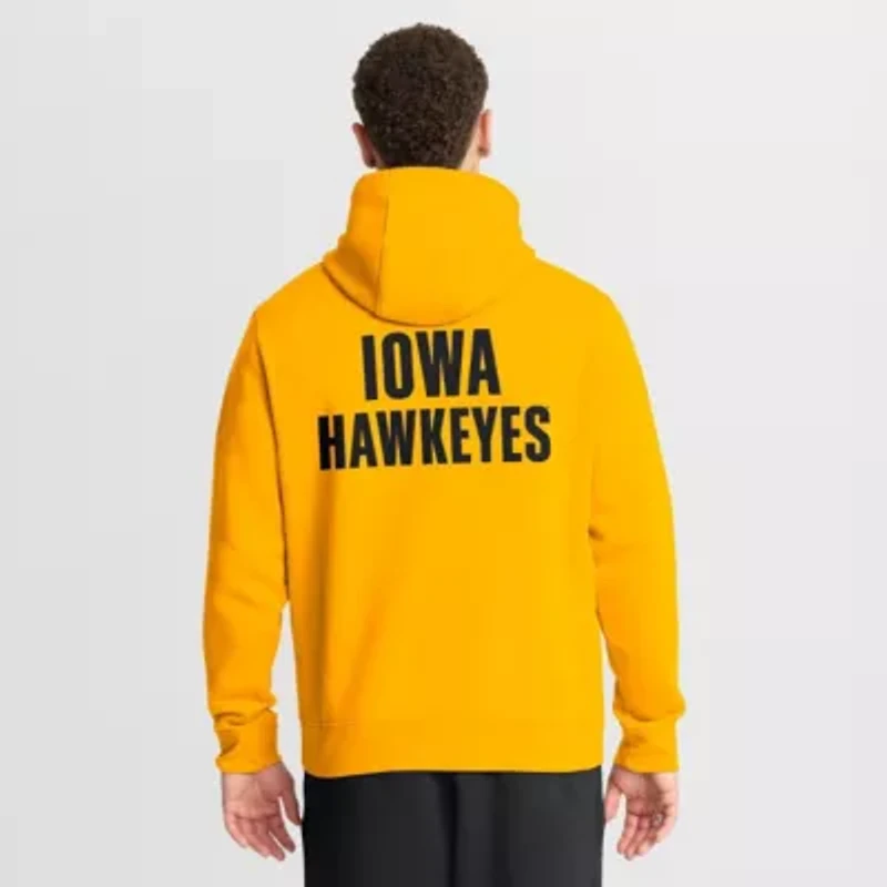 NCAA Nike Iowa Hawkeyes Basketball Two-Hit Club Fleece Pullover Hoodie