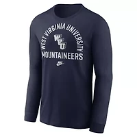 NCAA Nike West Virginia Mountaineers Legacy Arched Logo Long Sleeve T-Shirt