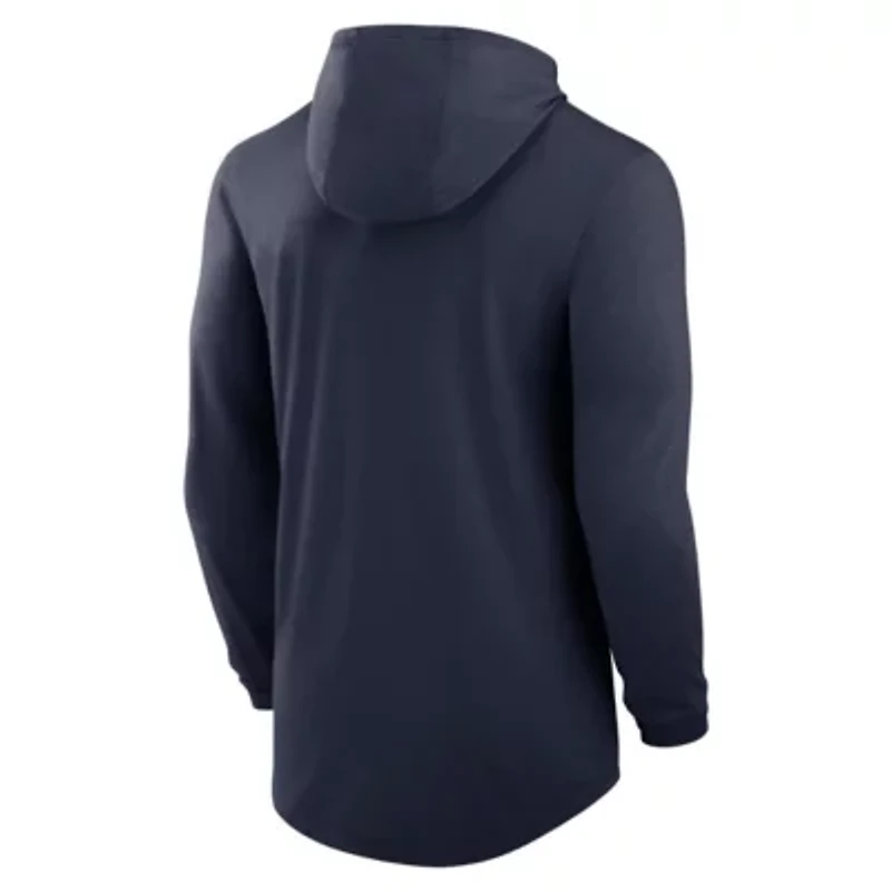 NCAA Nike West Virginia Mountaineers Legacy Tri-Blend Dri-FIT Long Sleeve Hoodie T-Shirt