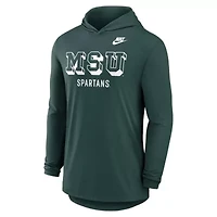 NCAA Nike Michigan State Spartans Legacy Tri-Blend Dri-FIT Long Sleeve Hoodie T-Shirt
