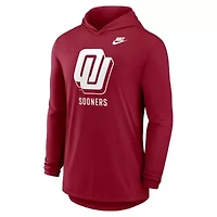 NCAA Nike Oklahoma Sooners Legacy Tri-Blend Dri-FIT Long Sleeve Hoodie T-Shirt