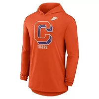 NCAA Nike Clemson Tigers Legacy Tri-Blend Dri-FIT Long Sleeve Hoodie T-Shirt