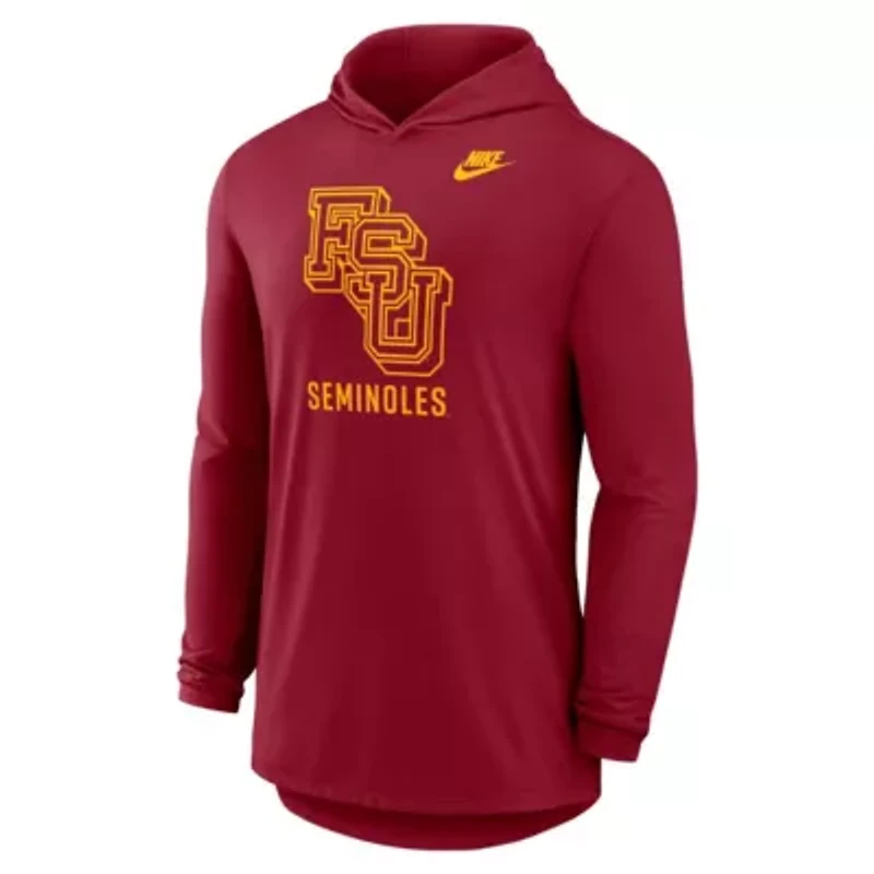 NCAA Nike Florida State Seminoles Legacy Tri-Blend Dri-FIT Long Sleeve Hoodie T-Shirt