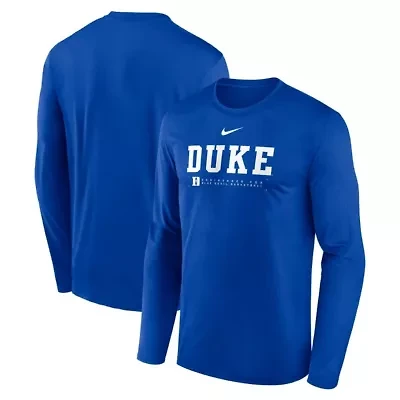 Duke Blue Devils NCAA Nike 2025 Courtside Basketball Shootaround Legend Dri-FIT Long Sleeve T-Shirt