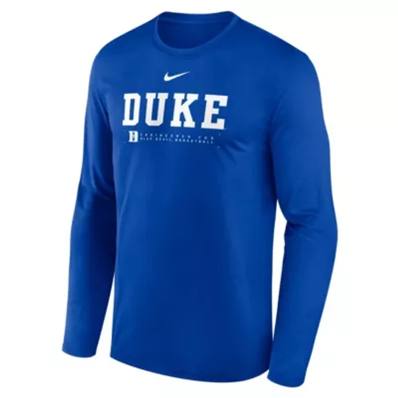 Duke Blue Devils NCAA Nike 2025 Courtside Basketball Shootaround Legend Dri-FIT Long Sleeve T-Shirt