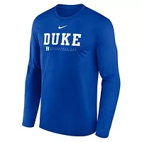 Duke Blue Devils NCAA Nike 2025 Courtside Basketball Shootaround Legend Dri-FIT Long Sleeve T-Shirt