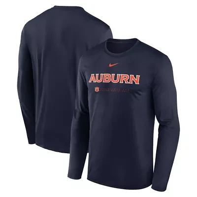 NCAA Nike Auburn Tigers 2025 Courtside Basketball Shootaround Legend Dri-FIT Long Sleeve T-Shirt