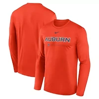 NCAA Nike Auburn Tigers 2025 Courtside Basketball Shootaround Legend Dri-FIT Long Sleeve T-Shirt