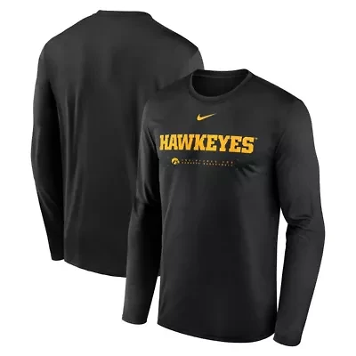 NCAA Nike Iowa Hawkeyes 2025 Courtside Basketball Shootaround Legend Dri-FIT Long Sleeve T-Shirt