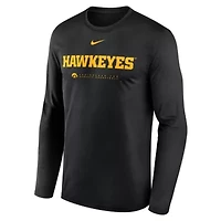 NCAA Nike Iowa Hawkeyes 2025 Courtside Basketball Shootaround Legend Dri-FIT Long Sleeve T-Shirt