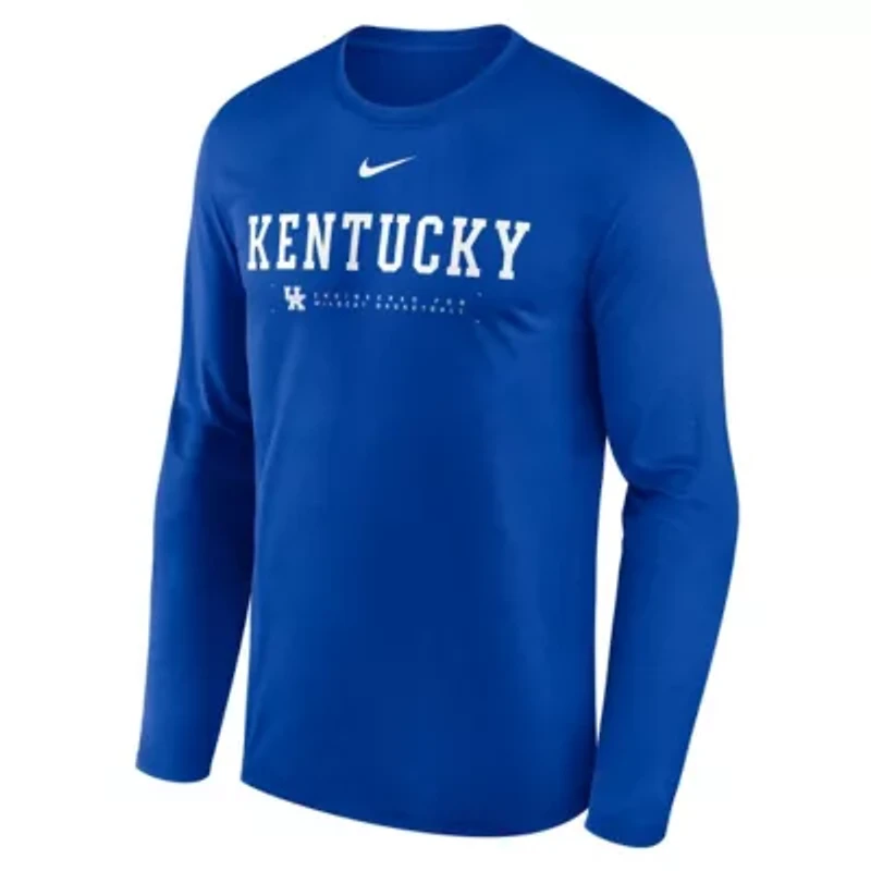 NCAA Nike Kentucky Wildcats 2025 Courtside Basketball Shootaround Legend Dri-FIT Long Sleeve T-Shirt