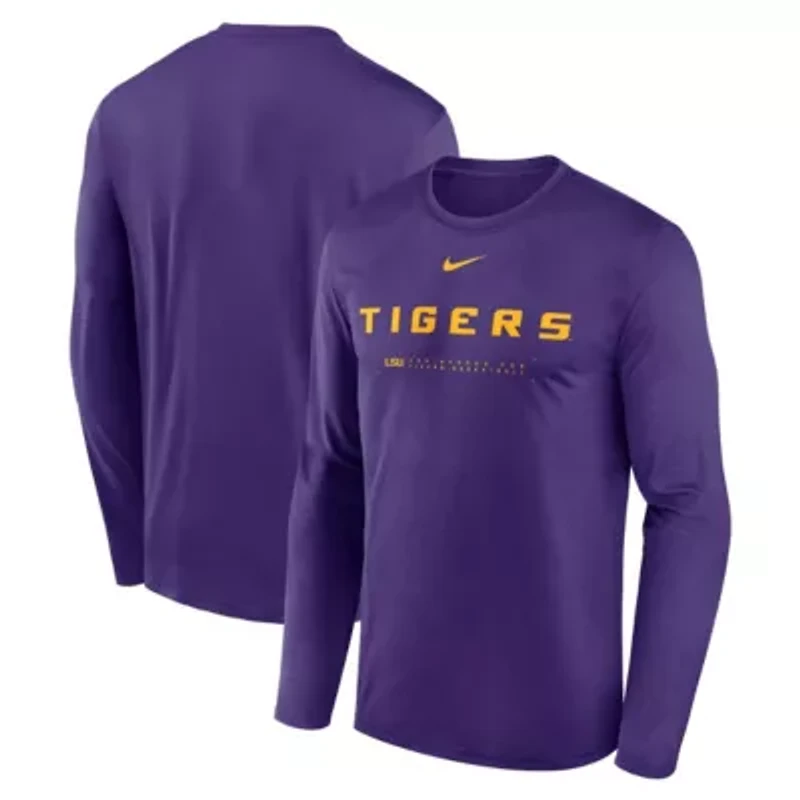 NCAA Nike LSU Tigers 2025 Courtside Basketball Shootaround Legend Dri-FIT Long Sleeve T-Shirt