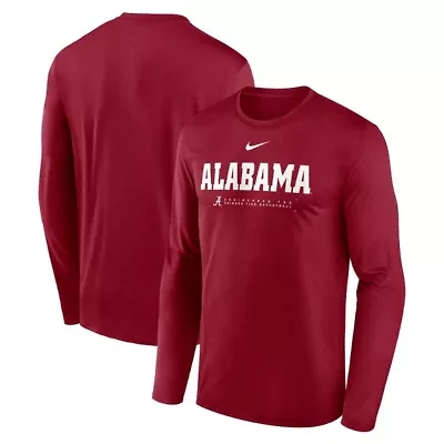 Alabama Crimson Tide NCAA Nike 2025 Courtside Basketball Shootaround Legend Dri-FIT Long Sleeve T-Shirt