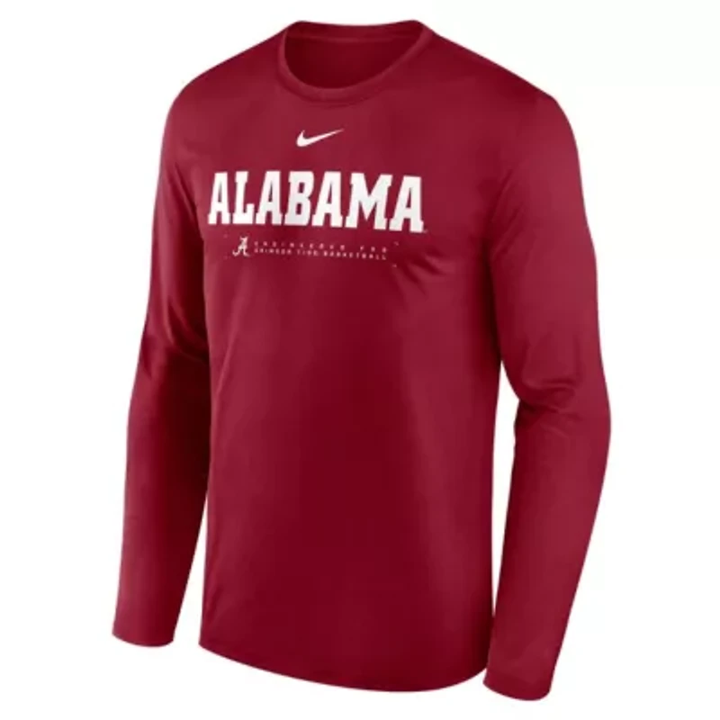 Alabama Crimson Tide NCAA Nike 2025 Courtside Basketball Shootaround Legend Dri-FIT Long Sleeve T-Shirt