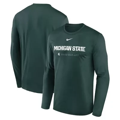 NCAA Nike Michigan State Spartans 2025 Courtside Basketball Shootaround Legend Dri-FIT Long Sleeve T-Shirt