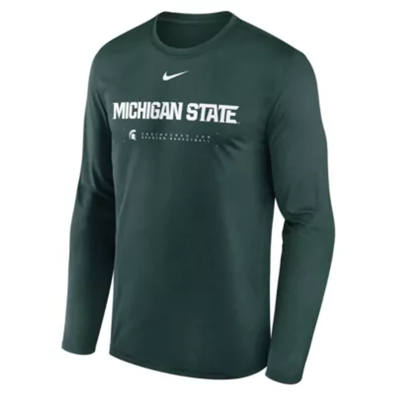 NCAA Nike Michigan State Spartans 2025 Courtside Basketball Shootaround Legend Dri-FIT Long Sleeve T-Shirt