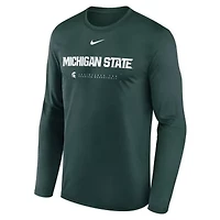 NCAA Nike Michigan State Spartans 2025 Courtside Basketball Shootaround Legend Dri-FIT Long Sleeve T-Shirt