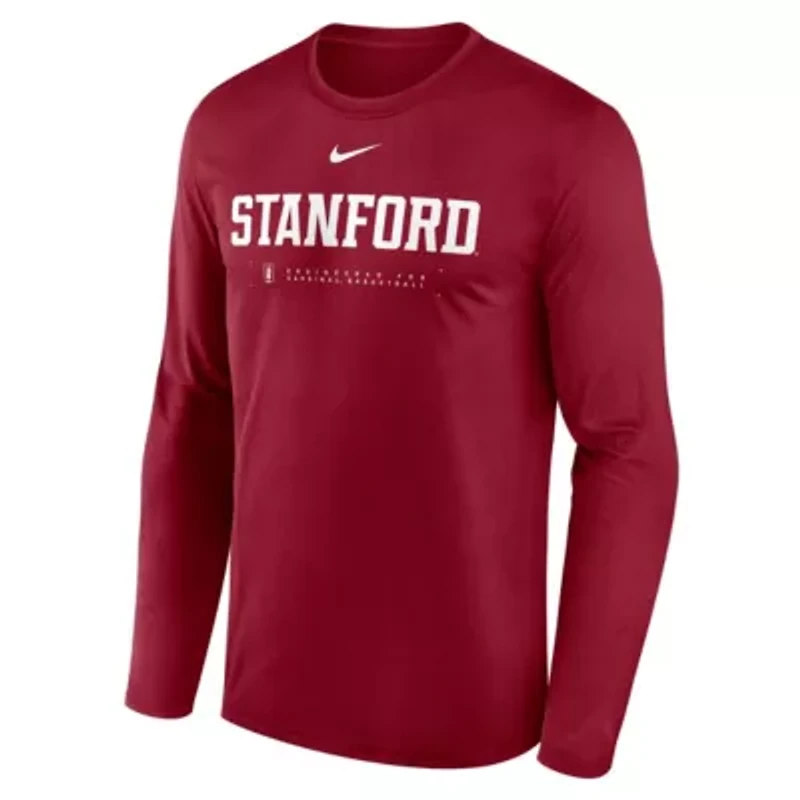 Stanford Cardinal NCAA Nike 2025 Courtside Basketball Shootaround Legend Dri-FIT Long Sleeve T-Shirt