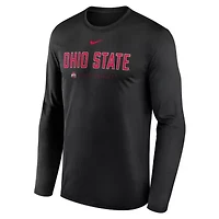 NCAA Nike Ohio State Buckeyes 2025 Courtside Basketball Shootaround Legend Dri-FIT Long Sleeve T-Shirt