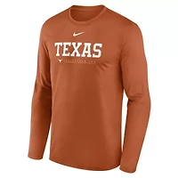 NCAA Nike Texas Longhorns 2025 Courtside Basketball Shootaround Legend Dri-FIT Long Sleeve T-Shirt
