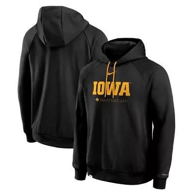 NCAA Nike Iowa Hawkeyes 2025 Courtside Basketball Practice Raglan Dri-FIT Hoodie