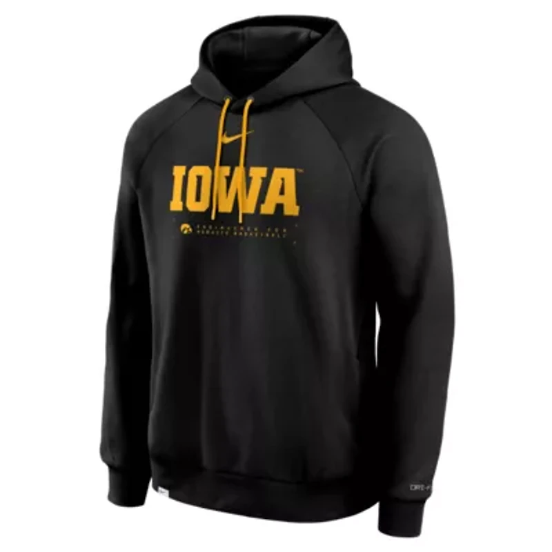 NCAA Nike Iowa Hawkeyes 2025 Courtside Basketball Practice Raglan Dri-FIT Hoodie