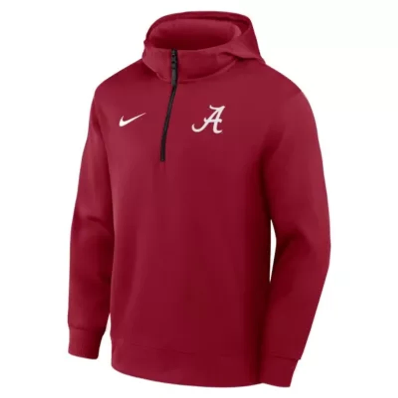 Alabama Crimson Tide NCAA Nike 2025 Coaches Premium Dri-FIT Quarter-Zip Hoodie